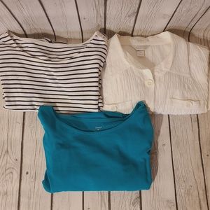 Womens Lot of 3 Mid Sleeve Shirts CJ Banks 3/4 Long Sleeve Plus Size 1X